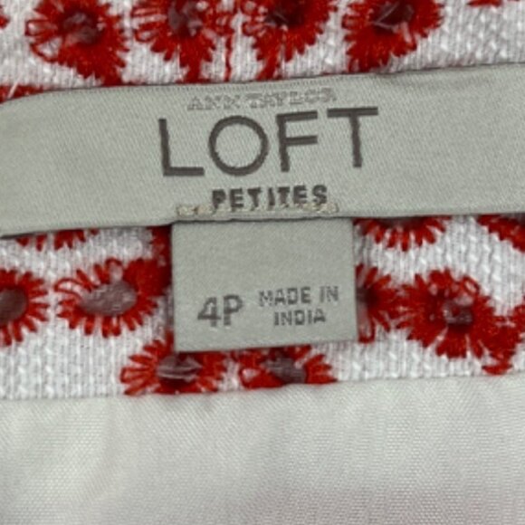 Ann Taylor LOFT Embroidered Colorful Mini Skirt Fully Lined Size 4 Petite - Picture 11 of 13